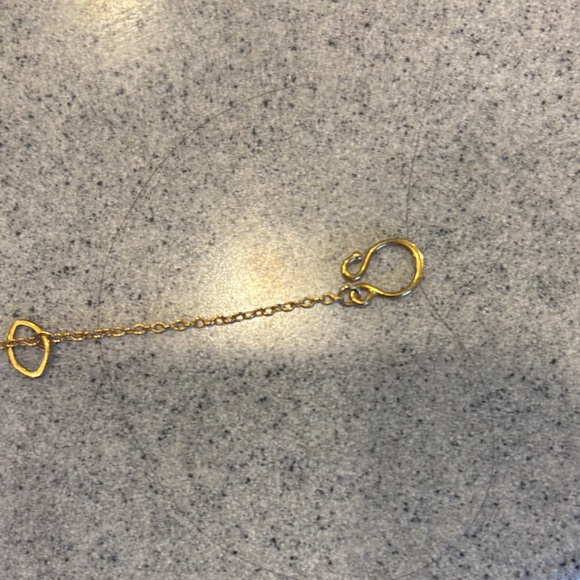 Gold Necklace with Multicolor Gem Accents - Picture 4 of 6